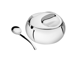 Azucarera Con Tapa y Cuchara Tramontina Utility Acero inoxidable