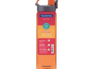 Botella para agua Tramontina Exata 0,9 litros Pared Simple de Tritan - Naranja